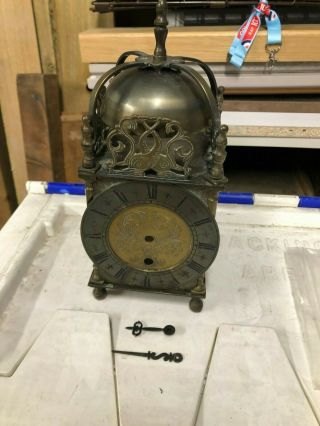 Vintage Solid Brass Mantle Clock Case And Hands