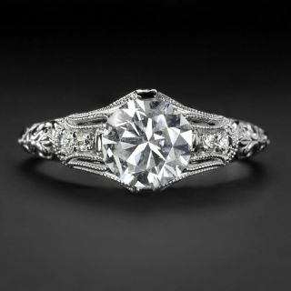 1.  17ct E Color Natural Diamond Engagement Ring Art Deco Vintage Antique Style