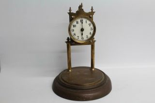 Vintage 400 Day Bronze Anniversary Torsion Clock Dial Movement Antique 1900s 2