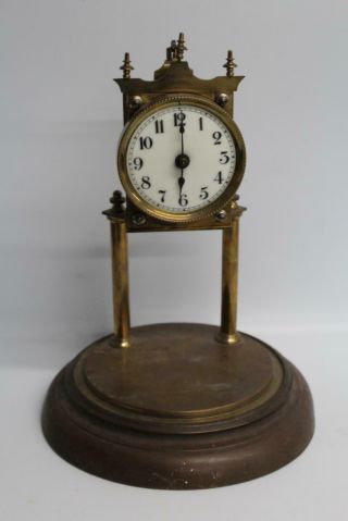 Vintage 400 Day Bronze Anniversary Torsion Clock Dial Movement Antique 1900s 3