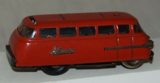 Vintage Schuco No.  3044 Varianto Bus - Red - Tin Windup Toy - Germany