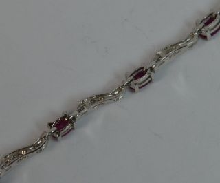 18 Carat White Gold Ruby and Diamond Bracelet p1804 10