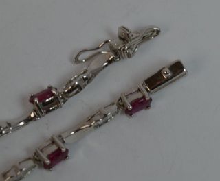 18 Carat White Gold Ruby and Diamond Bracelet p1804 4