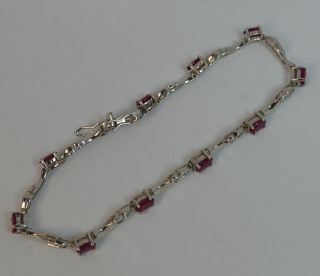 18 Carat White Gold Ruby and Diamond Bracelet p1804 6