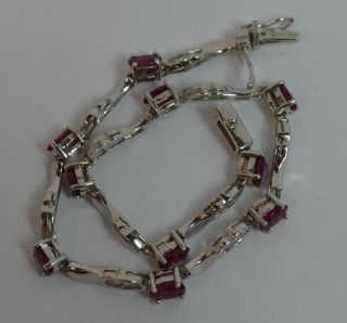 18 Carat White Gold Ruby and Diamond Bracelet p1804 8