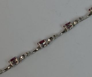 18 Carat White Gold Ruby and Diamond Bracelet p1804 9