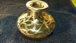 Art Nouveau 1890 ' s Alvin Sterling Silver Overlay Perfume Bottles - 7