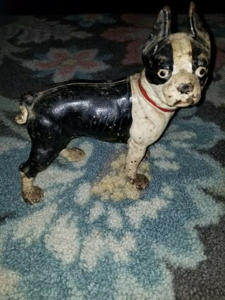 Vintage Hubley Boston Terrier Door Stop - Cast Iron 2