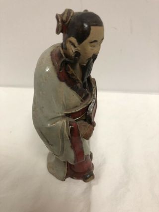 Antique Chinese Mud Man Asian Statue Figurine 4
