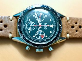 Vintage Lejour / Yema 1960s Valjoux Triple Chronograph Diver Patina Nr