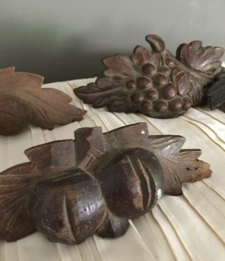 Antique American Carved Drawer Pulls Wood Victorian Fruit Eastlake ? Grapes 5
