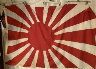 Vintage Imperial Japan Japanese Ww2 Rising Sun Cotton Grommet Flag 33: X 50 "