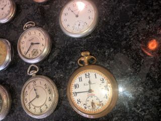 POCKET WATCH COLLECTOR ' S DREAM (8) VINTAGE WATCHES NON - FOR PARTS/REPAIR 3