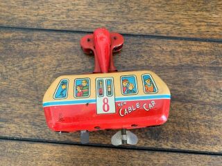 Vintage Toy Wind Up Mountain Cable Car