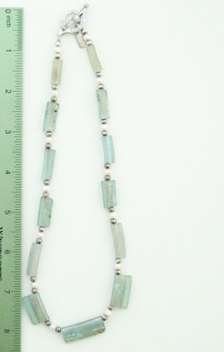 Ancient Roman Glass necklace Stefans of Israel Sterling silver with pearl beads 6