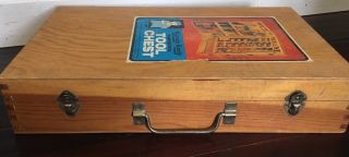 Vintage HANDY ANDY Carpenters Tool Chest w/ Some Tools Skil - Craft Made in Poland 7