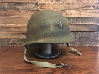 As Found - Wwii Us M1 Helmet - Major - Steel Pot - Officer Ww2