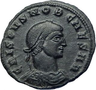 Crispus W Shield 317ad Rarity 4 Very Rare Ancient Roman Coin Quality I73224
