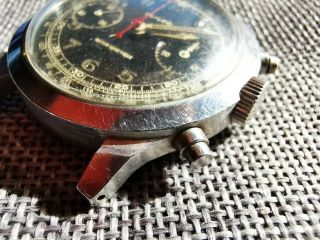 Mulco Chronograph Valjoux 22 Vintage Men ' s Watch for repair Staybrite case 9
