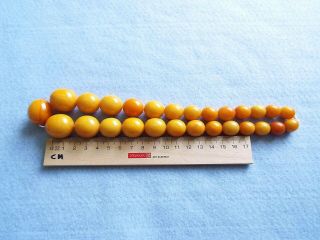 VINTAGE - ANTIQUE NATURAL BALTIC OLIVE BEADS AMBER NECKLACE 73GR 2