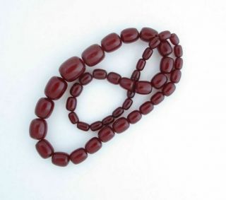 Antique Natural Cherry Amber Bakelite Faturan Beads Necklace 106 grams 2