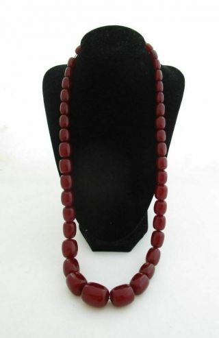 Antique Natural Cherry Amber Bakelite Faturan Beads Necklace 106 grams 4