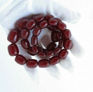 Antique Natural Cherry Amber Bakelite Faturan Beads Necklace 106 grams 5
