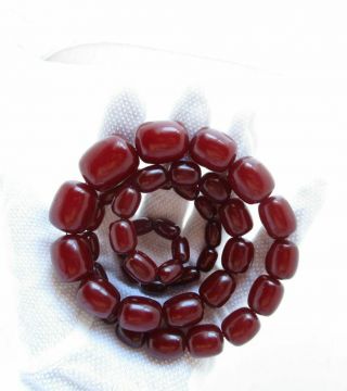 Antique Natural Cherry Amber Bakelite Faturan Beads Necklace 106 grams 6