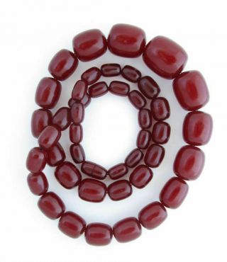 Antique Natural Cherry Amber Bakelite Faturan Beads Necklace 106 grams 7