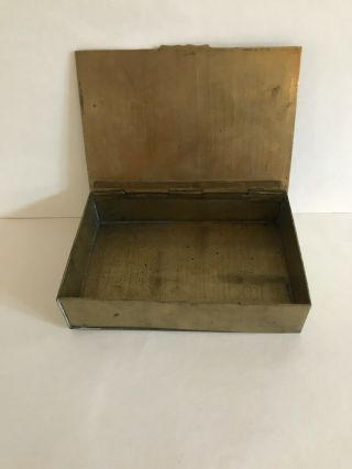 Antique Chinese Brass Cloisonne Enamel Hinged Box Circa 1900 ' s 3
