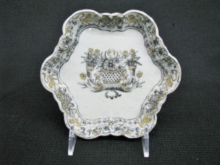 Late 18th Century Chinese Export Dish; Grisaille & Gilt Decoration " En Grisaille