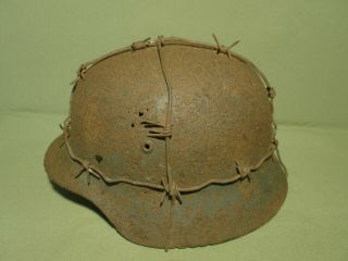 M - 35 German Helmet.  Ww2.  Size 62.  Barbed Wire.