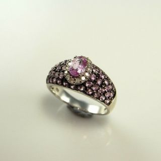 1.  82 ctw Natural Oval Pink Sapphire Diamond Ring 10K White Gold Estate Wedding 2