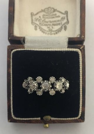 A Fabulous Georgian Rose Cut Diamond Cluster Ring Dated 1819