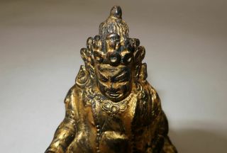 Ming Dynasty Tibetan Gilt Gold Bronze Figure of Yellow Jambhala （Huang Caishen） 5