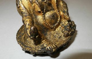 Ming Dynasty Tibetan Gilt Gold Bronze Figure of Yellow Jambhala （Huang Caishen） 7