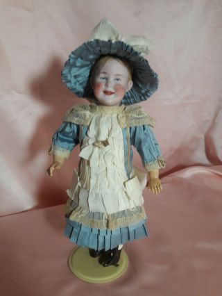 Rare Antique German Laughing Girl with Coiled Braids 9”Gebruder Heubach 8050 12