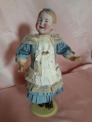 Rare Antique German Laughing Girl With Coiled Braids 9”gebruder Heubach 8050