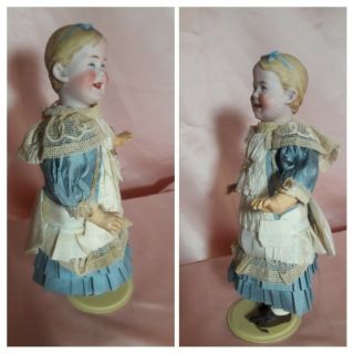 Rare Antique German Laughing Girl with Coiled Braids 9”Gebruder Heubach 8050 3