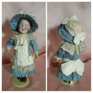 Rare Antique German Laughing Girl with Coiled Braids 9”Gebruder Heubach 8050 6