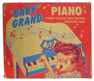 Vintage 1951 Mattel Baby Grand Piano Miniature Doll Furniture W/box