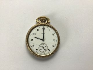 1926 Elgin Pocket Watch,  16s,  15j,  10k Rolled Gold (missing Crystal) Non -