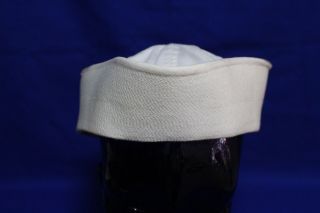 Vintage White Usn Cotton Sailor Dixie Cup Hat