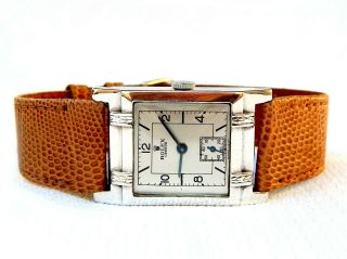 Antique Watch Rolex Geneve Art Deco 1930c Case Sterling Silver 39mm X 26mm Men