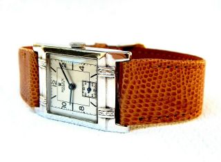 Antique Watch ROLEX Geneve Art Deco 1930c Case Sterling Silver 39mm x 26mm Men 6
