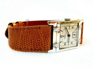 Antique Watch ROLEX Geneve Art Deco 1930c Case Sterling Silver 39mm x 26mm Men 7