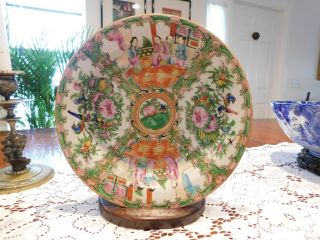 1900 Chinese Export Canton Rose Medallion Porcelain Bowl Plate