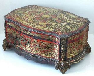 Rare Large Antique French Boulle Faux Tortoiseshell Table Casket / Box – L.  Grady
