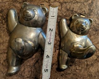 Vintage Brass Kicking Waving Teddy Bear Wall Hanging Clothes Hook Hanger 5