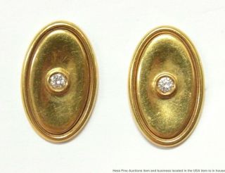 Scarce Alfred Dunhill Heavy 18k Gold Diamond Cufflinks Vintage Art Deco 14gr 2